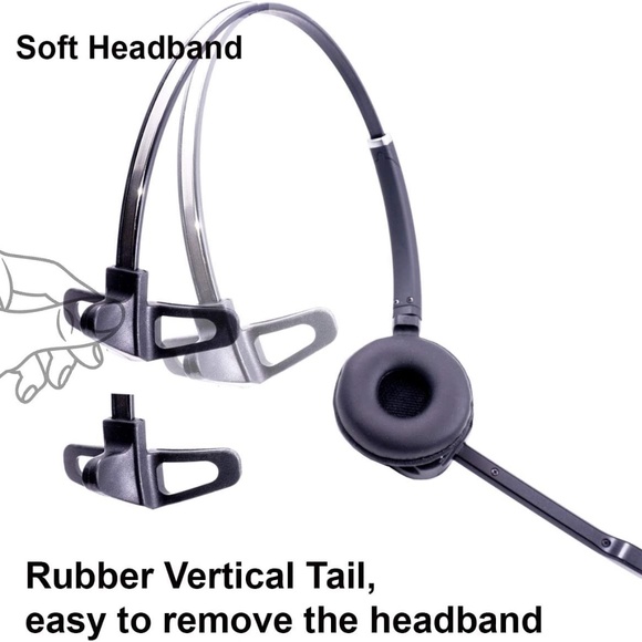 INNOTALK Wireless Headset Compatible with Polycom VVX300, VVX310, VVX400, VVX410 - Picture 4 of 16